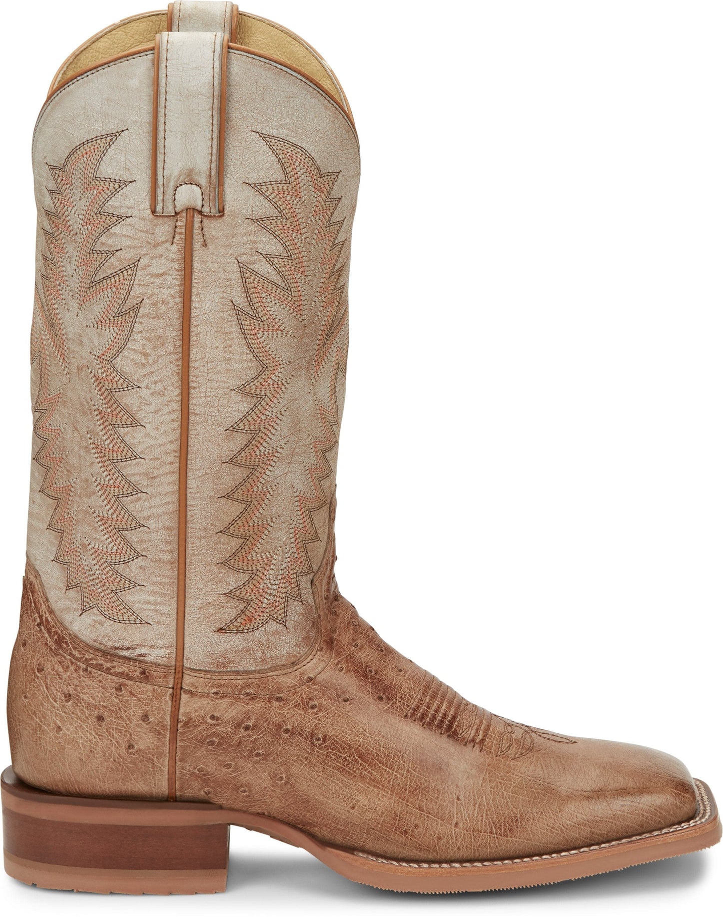 Justin Men's Breck Brown Smooth Ostrich Western Boot JE800 * Size 10D only