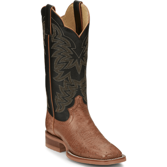 JUSTIN WOMEN'S RALSTON COGNAC SMOOTH OSTRICH WESTERN BOOTS JE701