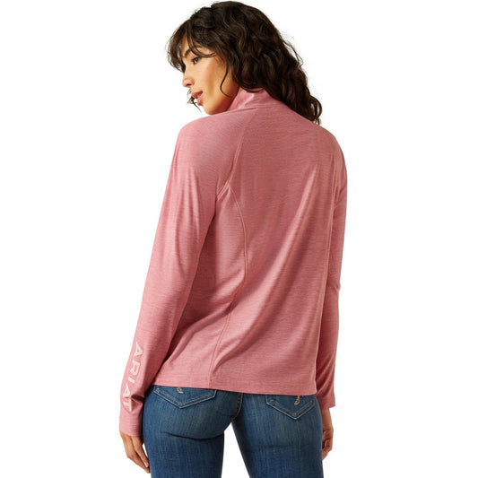 Ariat Laguna Rose Wine Long Sleeve 1/4 Zip Performance Top
