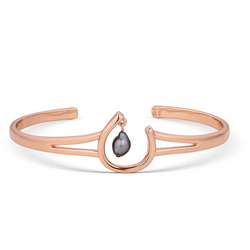 Montana Silversmiths Elegant Aura Freshwater Pearl Cuff Rose Gold Bracelet