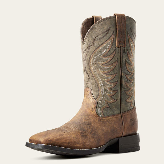 Ariat Western Square Toe  Amos Cowboy Boot Style #10029688 EXTENDED & WIDE SIZING