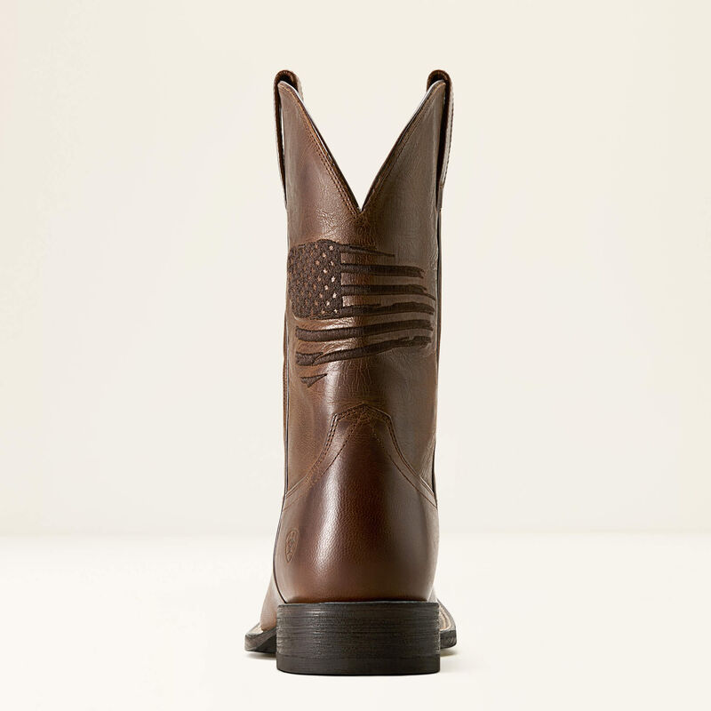 Ariat Circuit Patriot Cowboy Boot in Weathered Tan Leather
