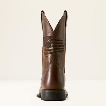 Ariat Circuit Patriot Cowboy Boot in Weathered Tan Leather