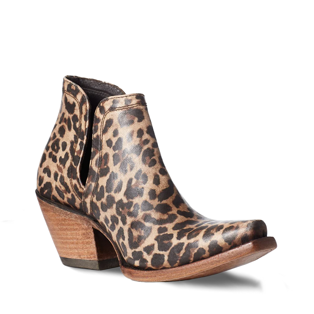 Ariat Western Leather Distressed Leopard Dixon Bootie