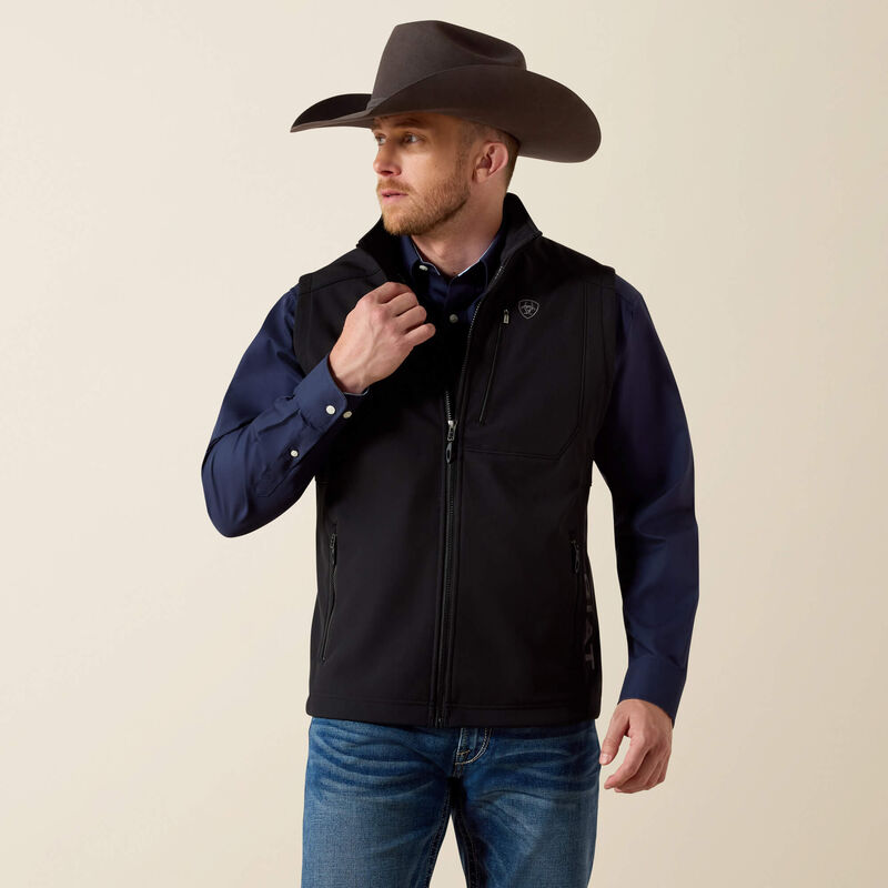 Ariat Men's Logo 2.0 Patriot SoftShell Black Vest