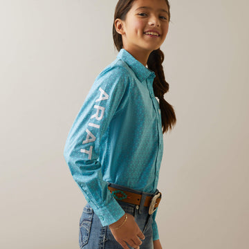 Ariat Girl's TEAM Kirby Long Sleeve Caidan Print Western Shirt 10043457