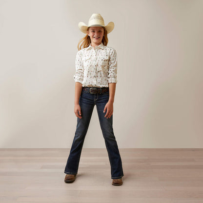 Ariat Girls Santa Fe Crystal Snap Western Shirt #10044972