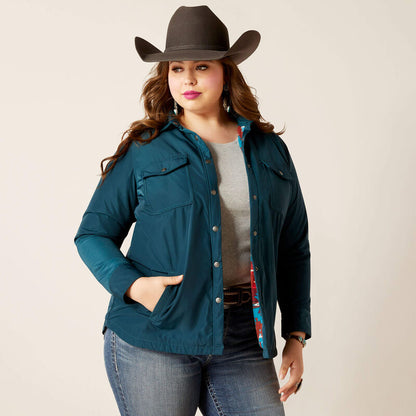 Ariat Wome's Dilon Shirt Jacket Shacket SERAPE Fleece Lining - Super Soft Lining!