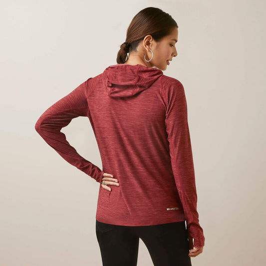 AriatTek  Women's Long Sleeve Laguna SPF Performance Hoodie Burnt Russet
