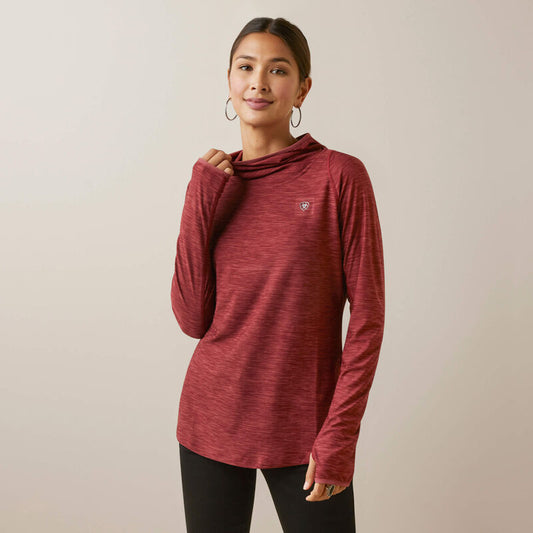 AriatTek  Women's Long Sleeve Laguna SPF Performance Hoodie Burnt Russet