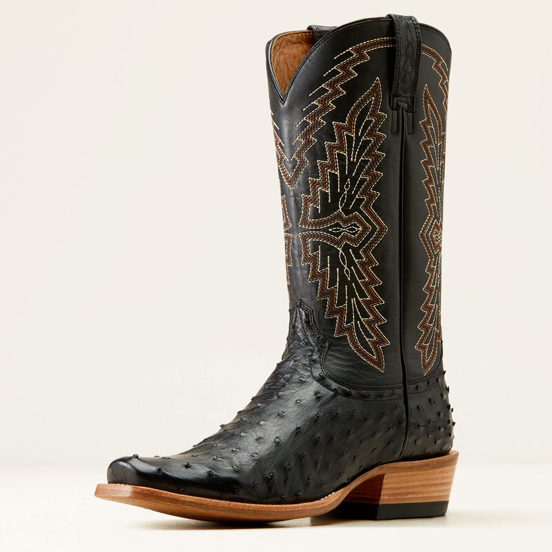 Men's Futurity Done Right Black Ostrich Boots