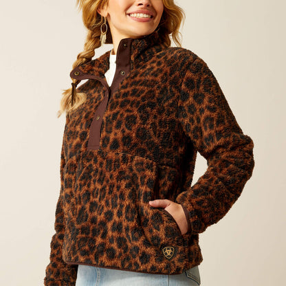 Ariat Women's LILA LEOPARD Berber Snap Front Sweatshirt * SO SOFT INSIDE & OUT!!!