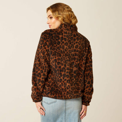 Ariat Women's LILA LEOPARD Berber Snap Front Sweatshirt * SO SOFT INSIDE & OUT!!!