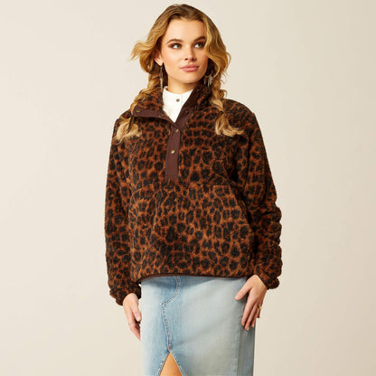 Ariat Women's LILA LEOPARD Berber Snap Front Sweatshirt * SO SOFT INSIDE & OUT!!!