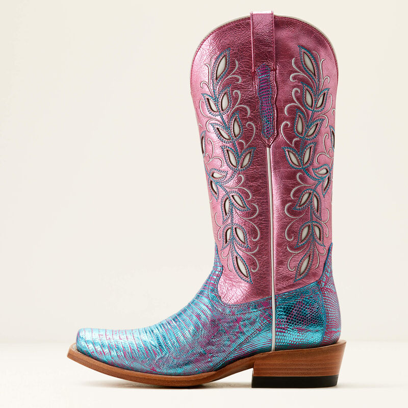 Arait Women's Futurity Silk Irridescent Lizard Western Boot! Gorgeous!