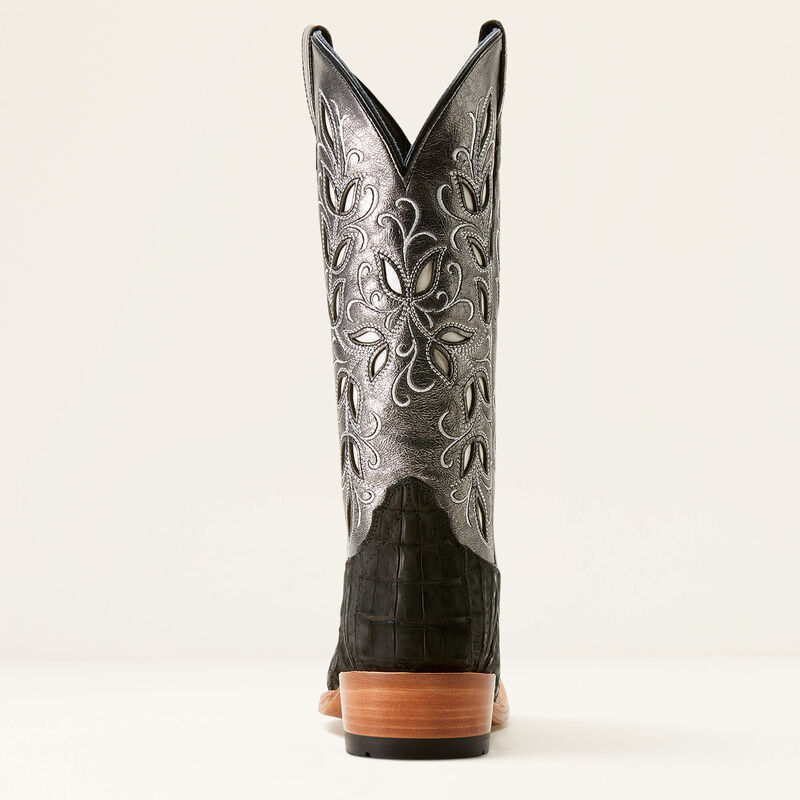 Ariat Women's EXOTIC BLACK SUEDED CAIMAN BELLY Futurity Silk Western Boot! WOW!!!