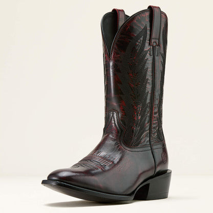 Ariat Men's Willie Black Cherry Leather Western Boot - Stunning Color!