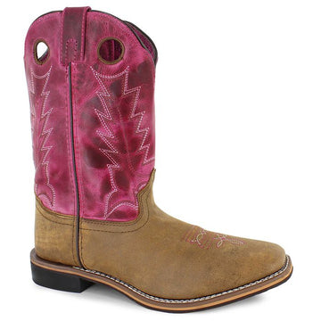 Smoky Mountain Kids Tracie Western Boot 3920C Children and 3920Y Youth Pink Distressed