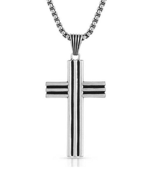 Montana Silversmiths Trinity Lines Cross Necklace NC5273