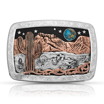 Desert Moon Turquoise Cactus Buckle