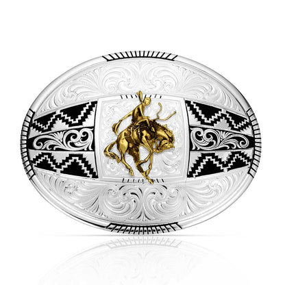 Aztec Buckle with Ranch Bucking Horse