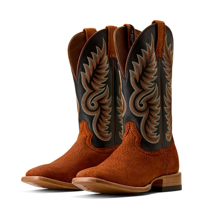 McCoy Water Resistant Sole Rusted Red Carpincho Square Toe Boot
