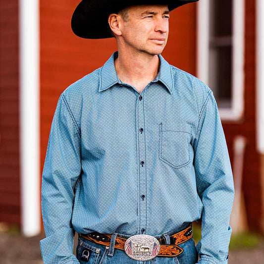 Montana Silversmiths American Made Freedom Buckle with Christian Cowboy
