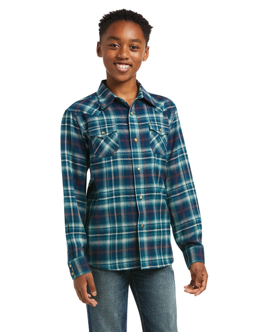 aria children's plaid shirt, blues