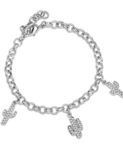 Montana Silversmiths Triple Cactus Charm Bracelet - Silver