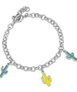 Montana Silversmiths Triple Cactus Charm Bracelet - Silver