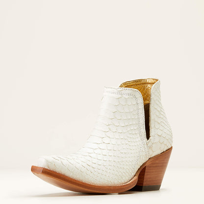 Ariat Women's Dixon Leather WINTER White Python Western Bootie 10046992 RARE