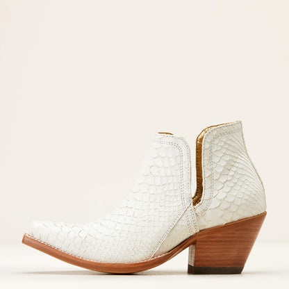 Ariat Women's Dixon Leather WINTER White Python Western Bootie 10046992 RARE