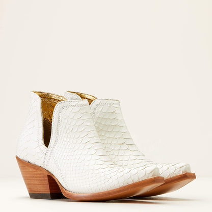 Ariat Women's Dixon Leather WINTER White Python Western Bootie 10046992 RARE