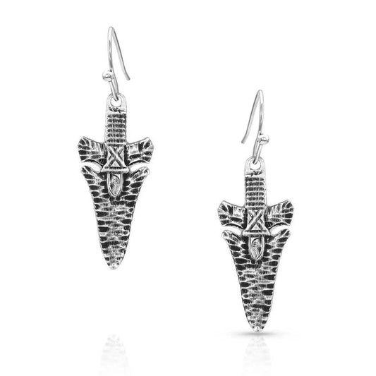 Montana Silversmiths Timber Ridge Arrowhead Earrings, ER4879