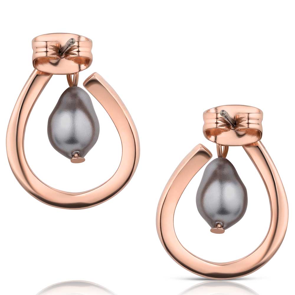 Montana Silversmiths Elegant Aura Earrings * Stunning Fresh Water Pearls & Rose Gold