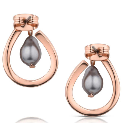 Montana Silversmiths Elegant Aura Earrings * Stunning Fresh Water Pearls & Rose Gold