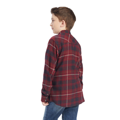 Ariat Kids Heath Retro Long Sleeve Western Plaid Phantom Snap Shirt #10041690