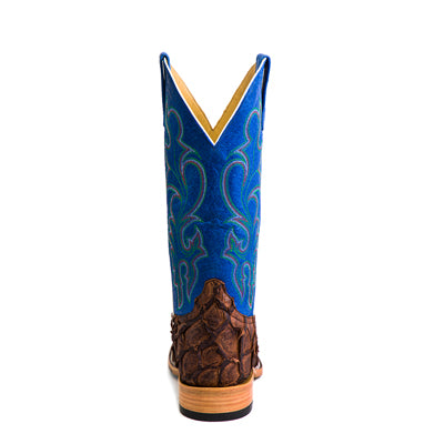 Horse Power Men's Big Bass & Royal Blue Wide Square Toe Western Boot HP8007