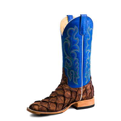 Horse Power Men's Big Bass & Royal Blue Wide Square Toe Western Boot HP8007
