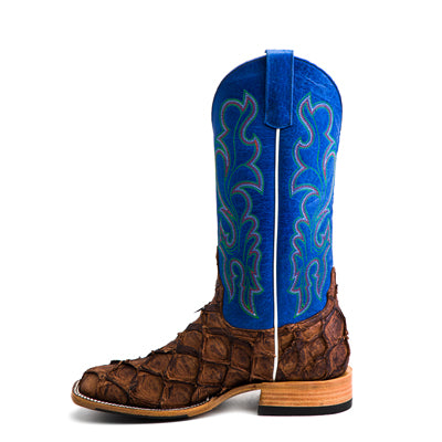 Horse Power Men's Big Bass & Royal Blue Wide Square Toe Western Boot HP8007