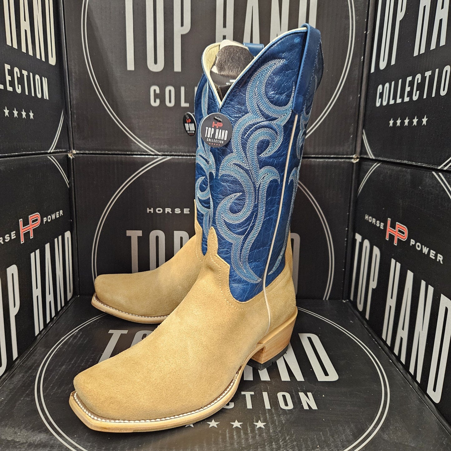 Horse Power TOP HAND Tan Roughout HP9547 Cowboy Heel TK Toe