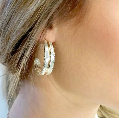 Montana Silversmiths Feather Hoop Sterling Silver Earrings ER3430RG