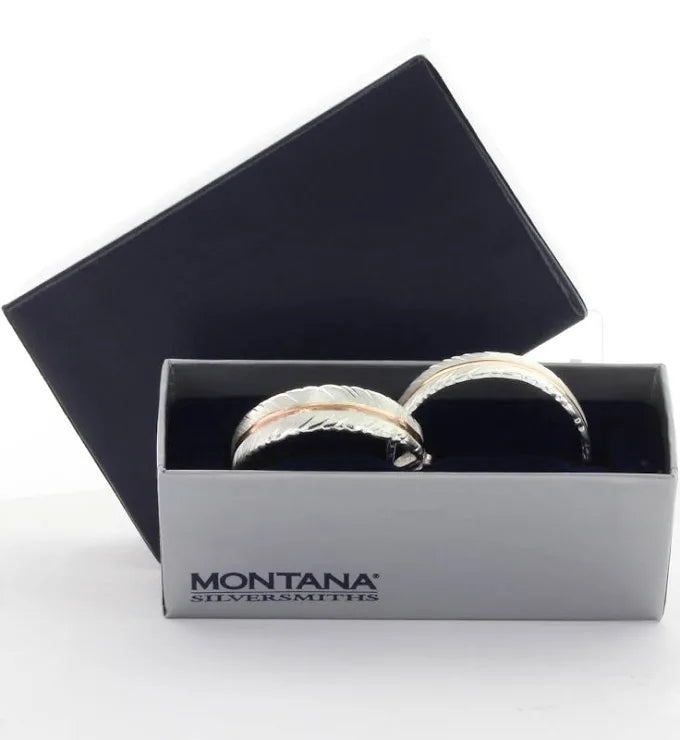 Montana Silversmiths Feather Hoop Sterling Silver Earrings ER3430RG