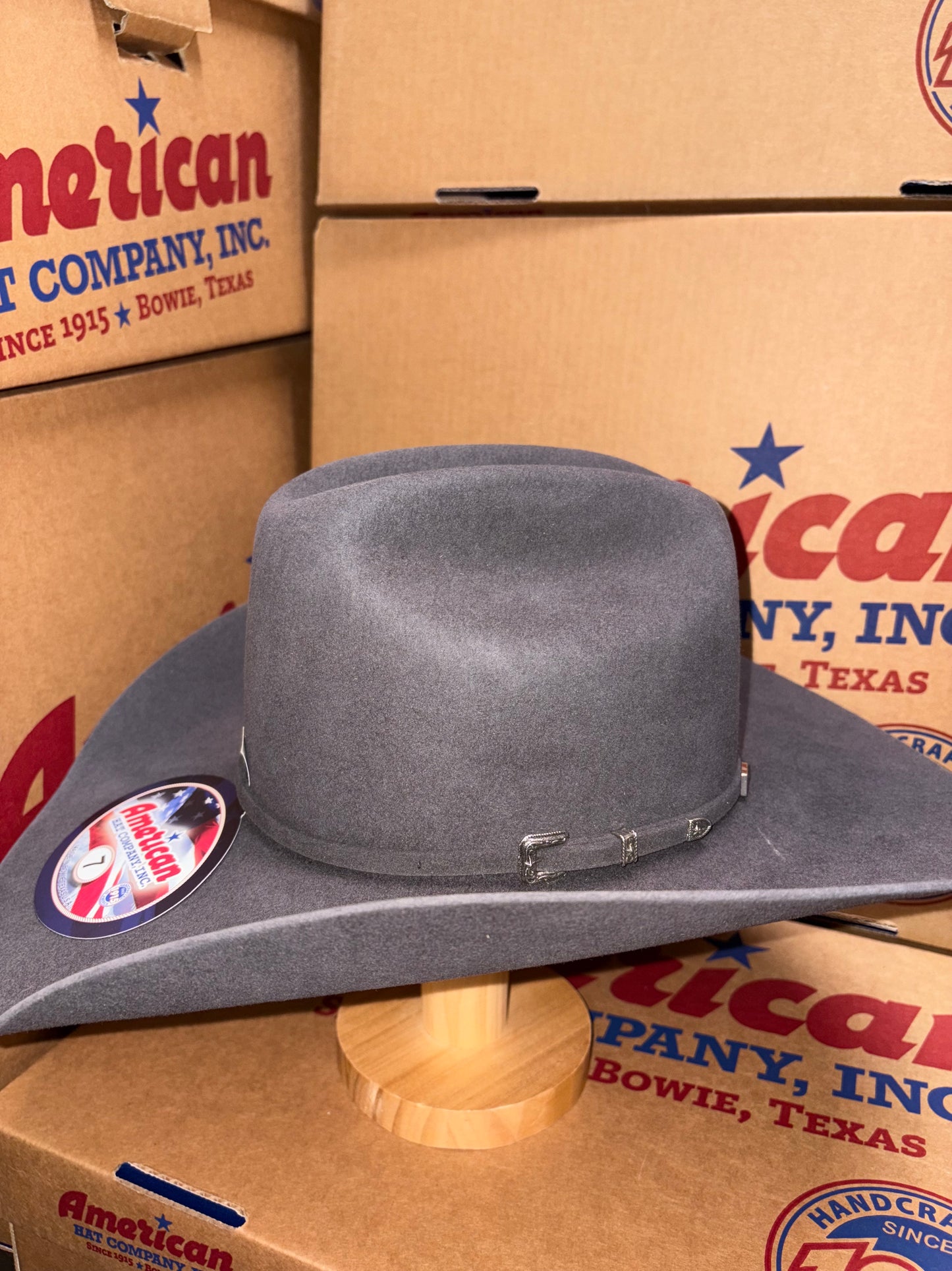 American Hat Company 10X Felt Ranchers Crown Western Hat in Steel RO