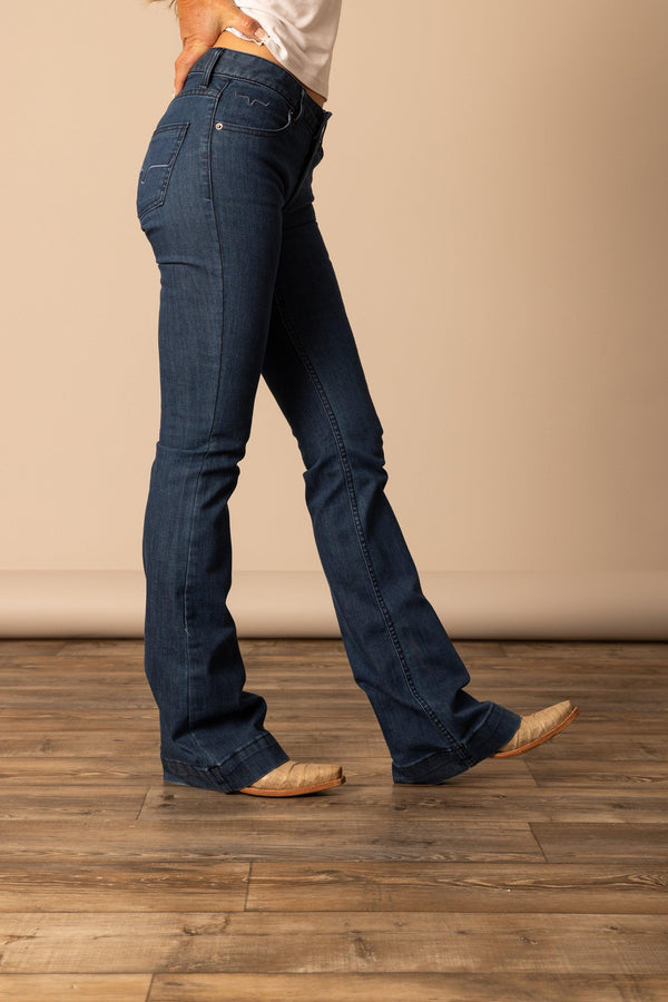 Kimes Ranch Jeans Women's ORIGINAL MID RISE Dark Indigo Lola Trouser
