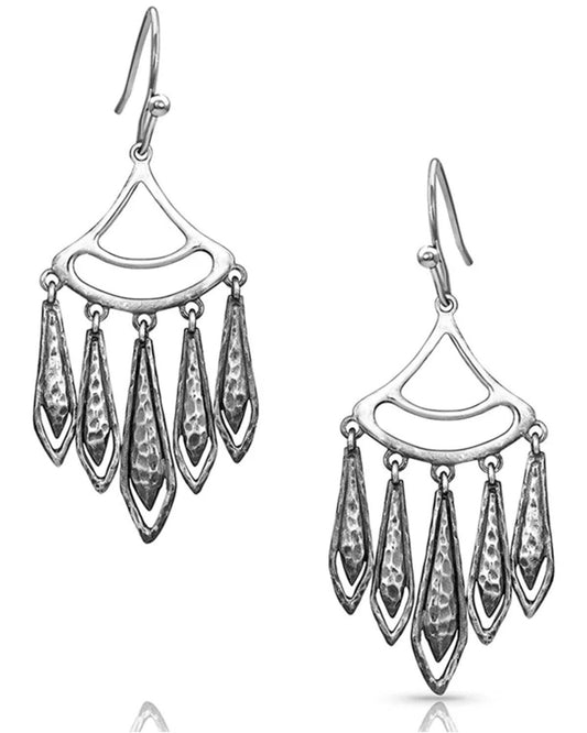 Montana Silversmiths Hammered Rhodium Chandelier Earrings