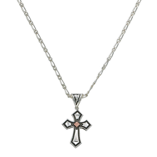 Montana Silversmiths Antique Copper Diamond Cross Necklace NC1161