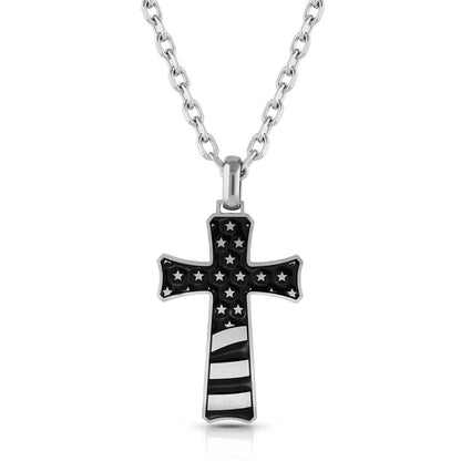 Montana Silversmiths Inspirational Patriotism Cross Necklace SUPER PRICE