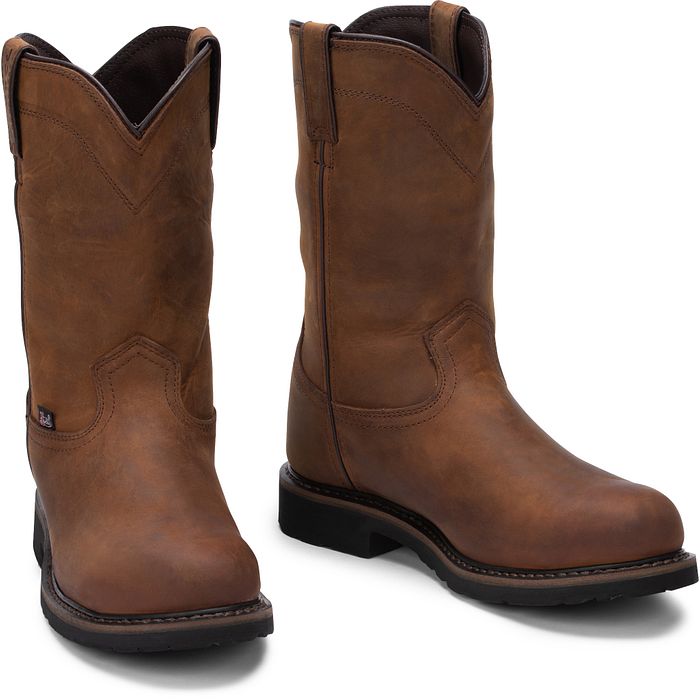 Justin Drywall 10" Waterproof Steel Toe Boot in  EXTENDED & WIDE Sizes wk4961 or SE4961