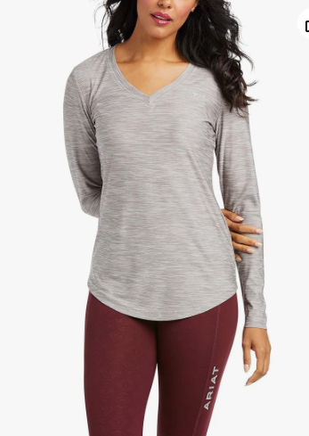 AriatTek  Women's Long Sleeve V-Neck SPF Performance Laguna Top